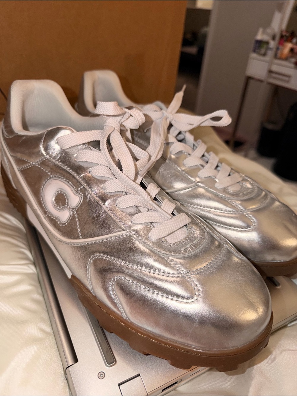 Coach men’s match sneaker in metallic